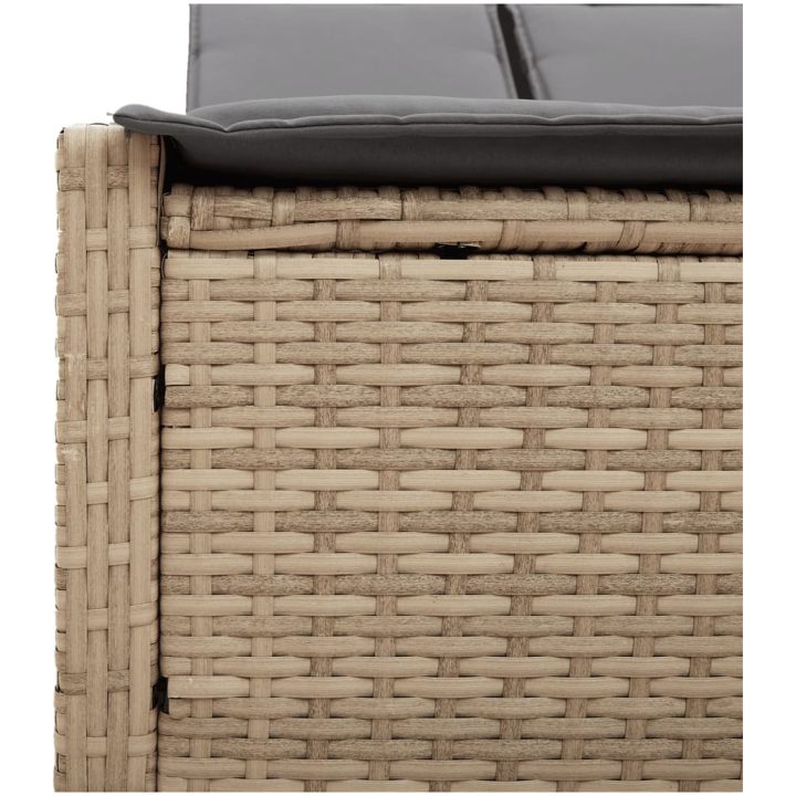 Dubbel solsäng med dynor beige konstrotting vidaXL – bild 7