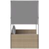 Dubbel solsäng med tak och dynor beige konstrotting vidaXL – miniatyr 4