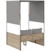 Dubbel solsäng med tak och dynor beige konstrotting vidaXL – miniatyr 5
