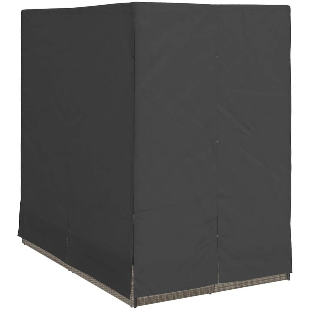 Dubbel solsäng med tak och gardiner Grå vidaXL 203 x 128 x 202 cm – bild 4