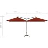 Dubbelt trädgårdsparasoll med stålstång terrakotta 600x300 cm vidaXL – miniatyr 8