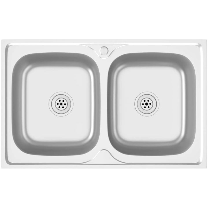 Dubbla diskhoar silver m rostfritt stål vidaXL 800 x 500 x 155 mm – bild 2
