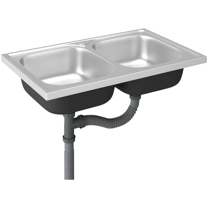 Dubbla diskhoar silver m rostfritt stål vidaXL 800 x 500 x 155 mm – bild 4