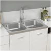 Dubbla diskhoar silver m rostfritt stål vidaXL 800 x 500 x 155 mm – miniatyr 1
