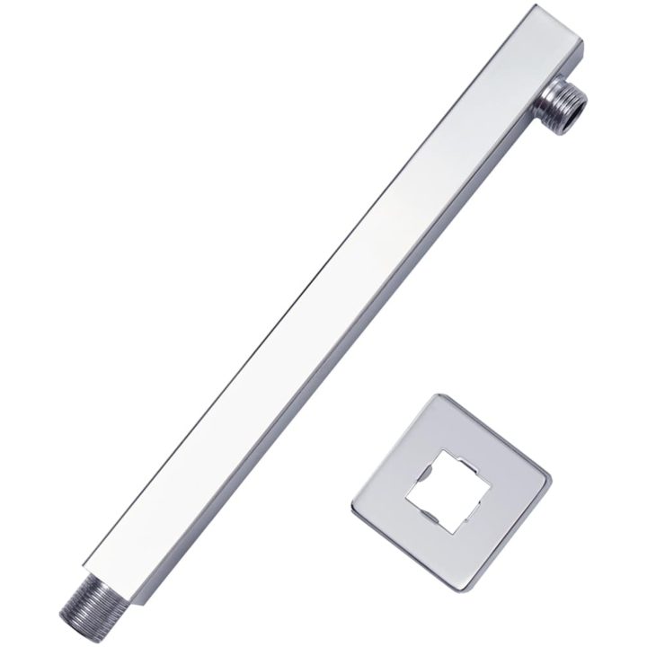 Duscharm fyrkantig rostfritt stål 201 silver vidaXL 30 cm – bild 4