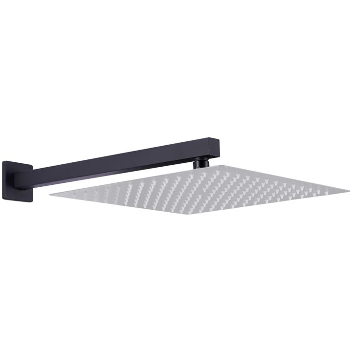 Duscharm fyrkantig rostfritt stål 201 svart vidaXL 30 cm – bild 2