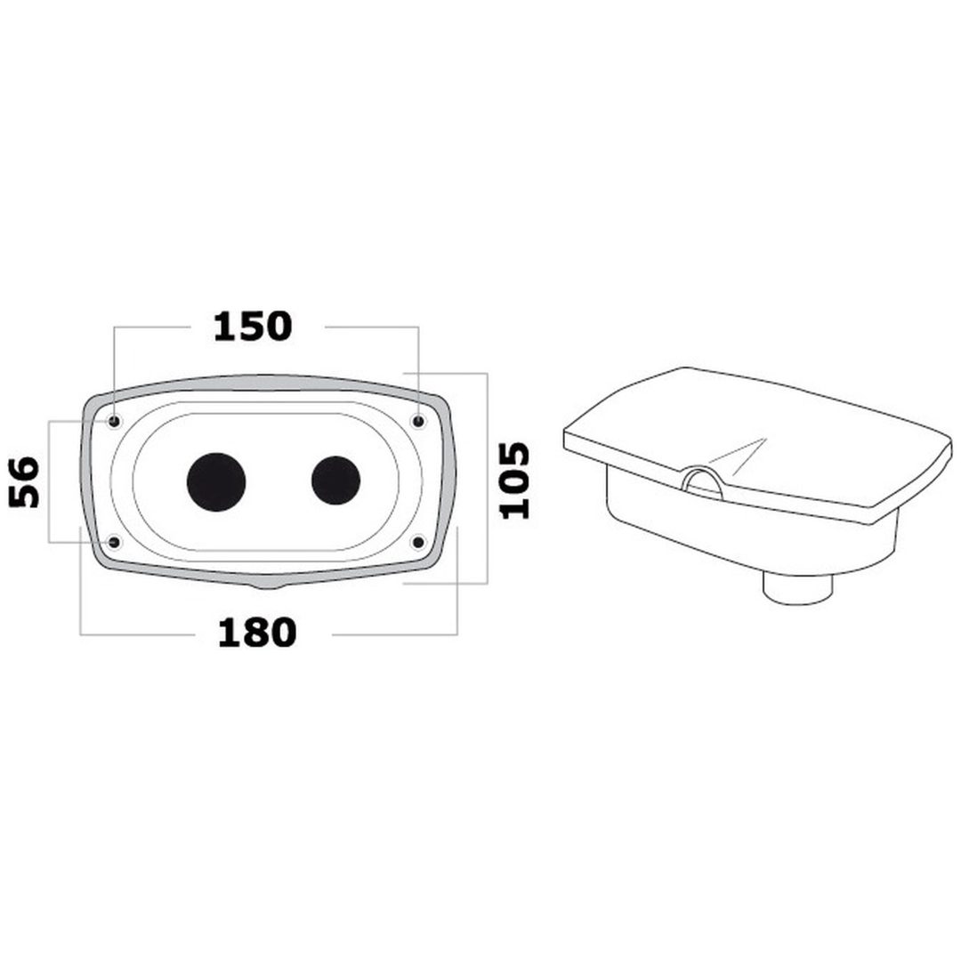 Duschbox New Edge 2 5 m Förkromad Mässing ASA-plast Osculati – bild 2