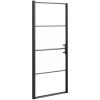 Duschdörr halvfrostat härdat glas svart vidaXL 81 x 195 cm – miniatyr 2