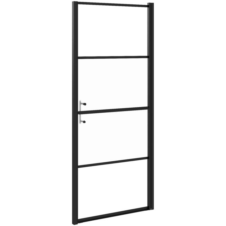 Duschdörr halvfrostat härdat glas svart vidaXL 81 x 195 cm – bild 5