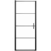 Duschdörr halvfrostat härdat glas svart vidaXL 91 x 195 cm – miniatyr 3