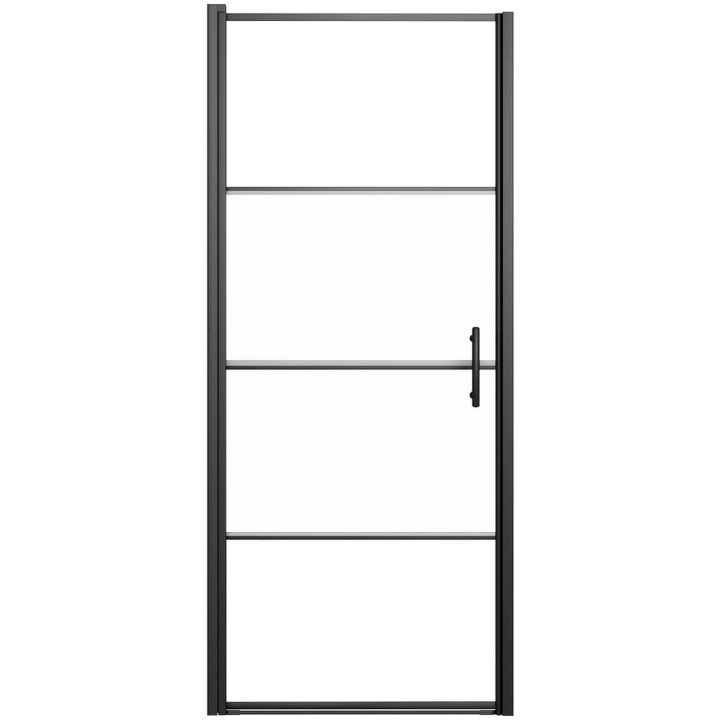 Duschdörr halvfrostat härdat glas svart vidaXL 91 x 195 cm – bild 3
