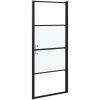 Duschdörr halvfrostat härdat glas svart vidaXL 91 x 195 cm – miniatyr 5