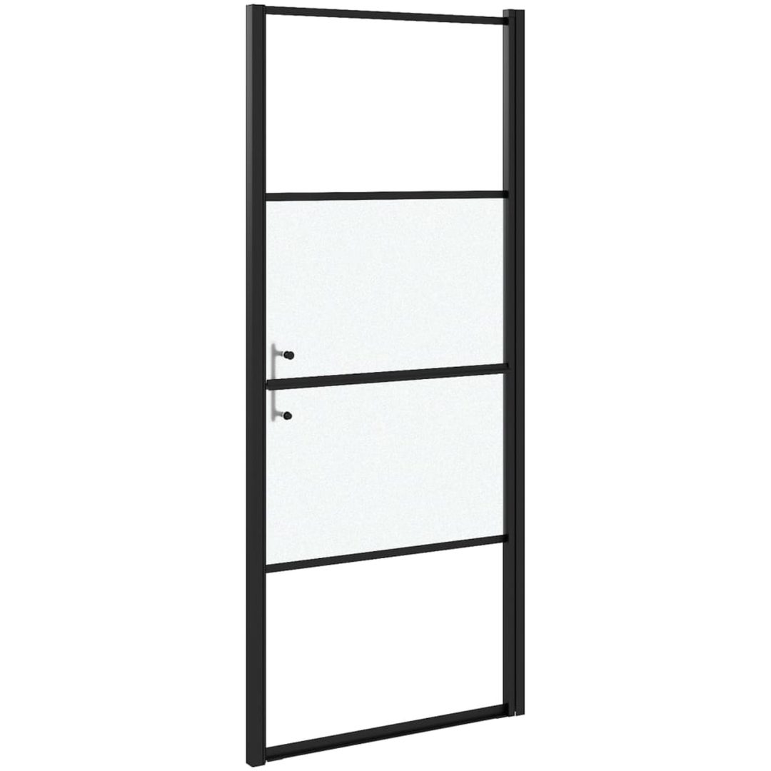 Duschdörr halvfrostat härdat glas svart vidaXL 91 x 195 cm – bild 5