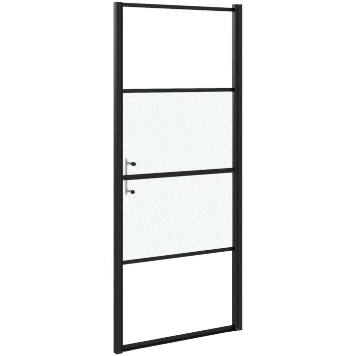 Duschdörr halvfrostat härdat glas svart vidaXL 91 x 195 cm – bild 5