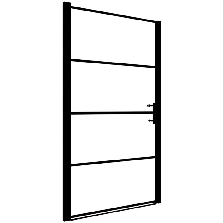 Duschdörr härdat glas frostat svart vidaXL 81 x 195 cm – bild 2