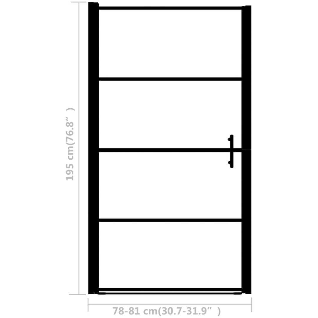 Duschdörr härdat glas frostat svart vidaXL 81 x 195 cm – bild 5