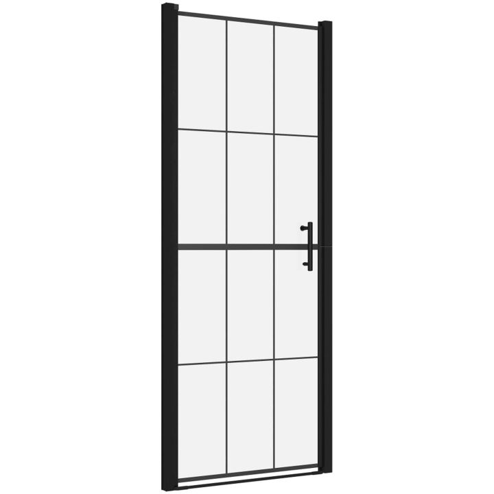 Duschdörr härdat glas svart vidaXL 81 x 195 cm – bild 2