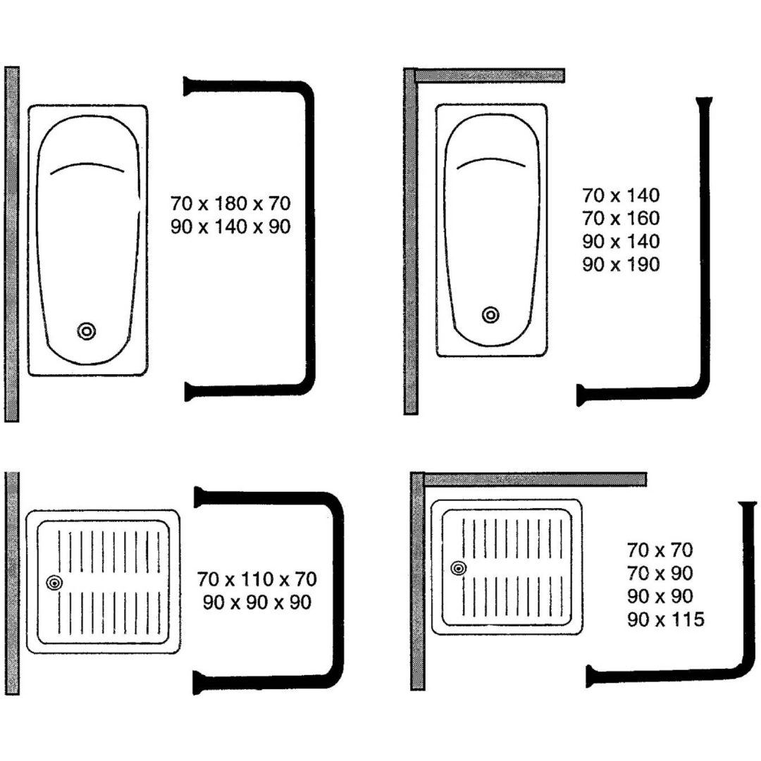 Duschdraperistång Erica Kombi DUSCHSTÅNG 122 KOMBI VIT