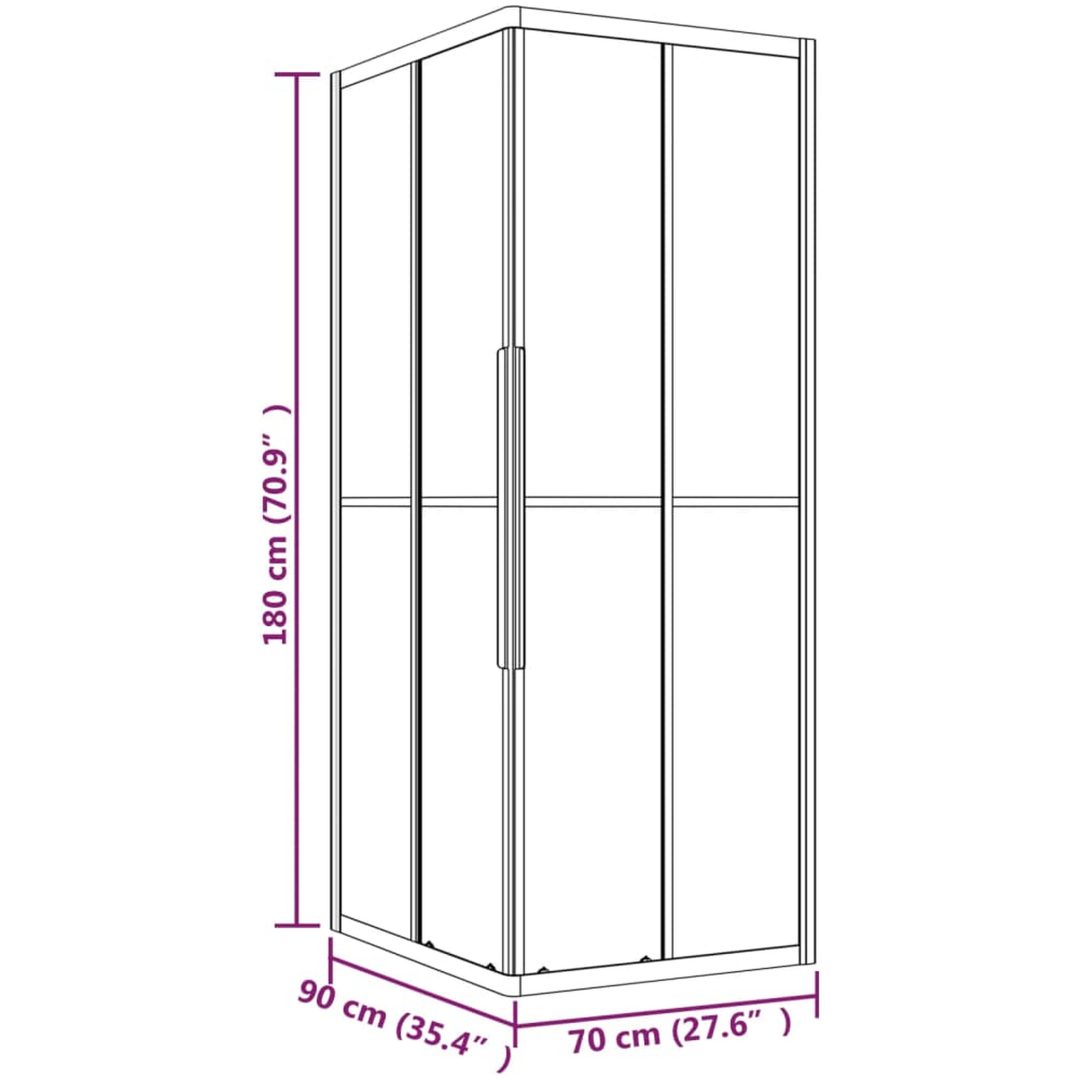 Duschkabin ränder ESG svart vidaXL 90 x 70 x 180 cm – bild 11