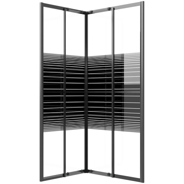 Duschkabin ränder ESG svart vidaXL 90 x 70 x 180 cm – bild 5