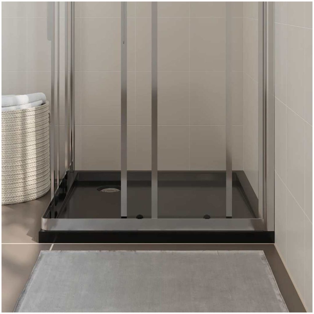 Duschkar fyrkantigt ABS svart vidaXL 80 x 80 cm – bild 3