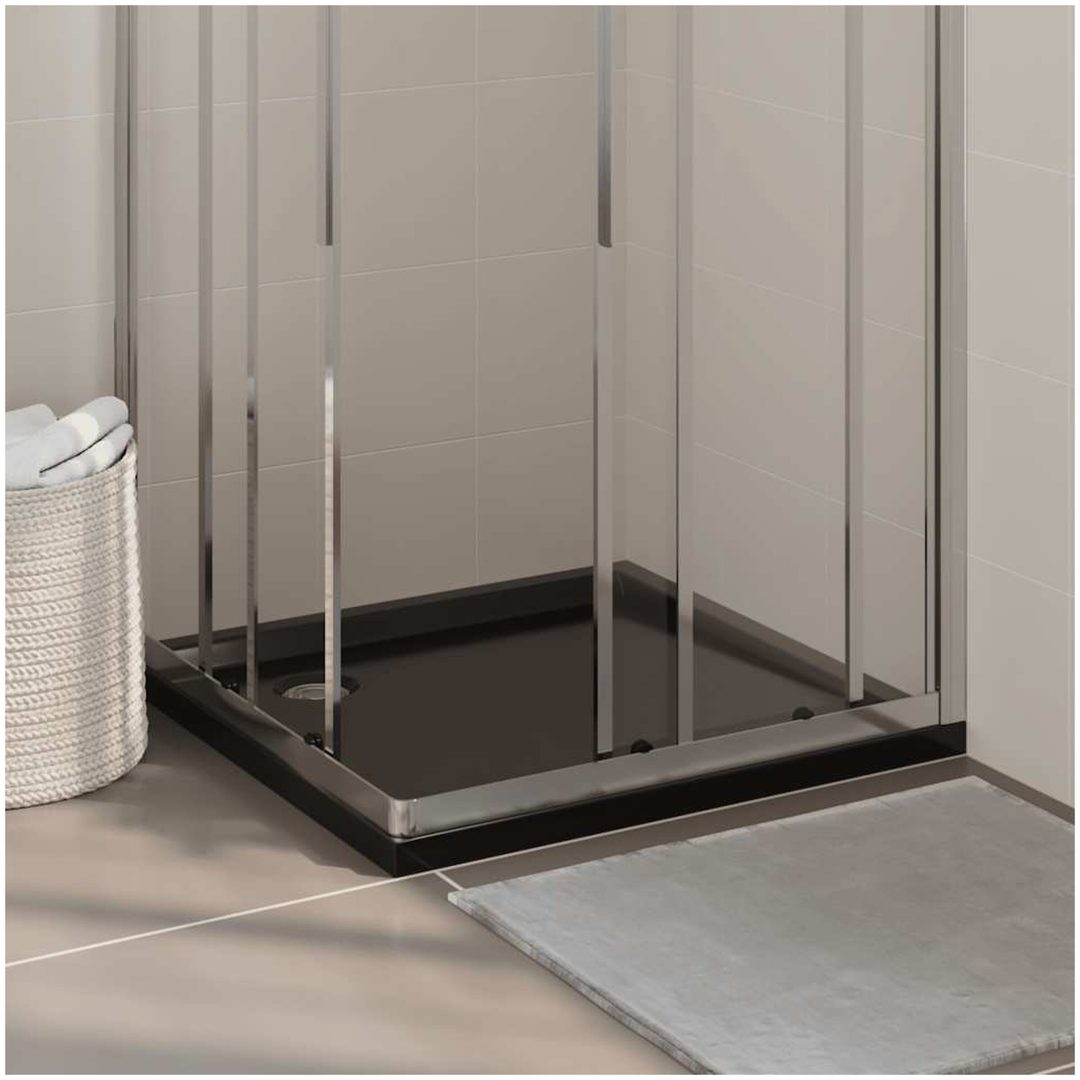 Duschkar fyrkantigt ABS svart vidaXL 80 x 80 cm