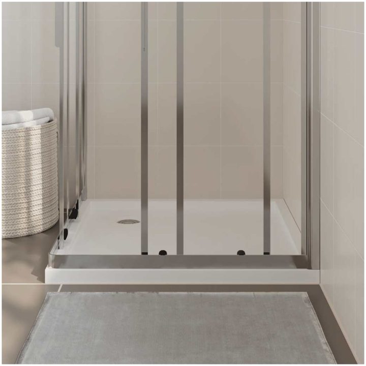 Duschkar fyrkantigt ABS vit vidaXL 80 x 80 cm – bild 3