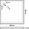Duschkar fyrkantigt ABS vit vidaXL 80 x 80 cm – miniatyr 8