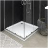 Duschkar med prickar vit ABS vidaXL 80 x 80 x 4 cm – miniatyr 1