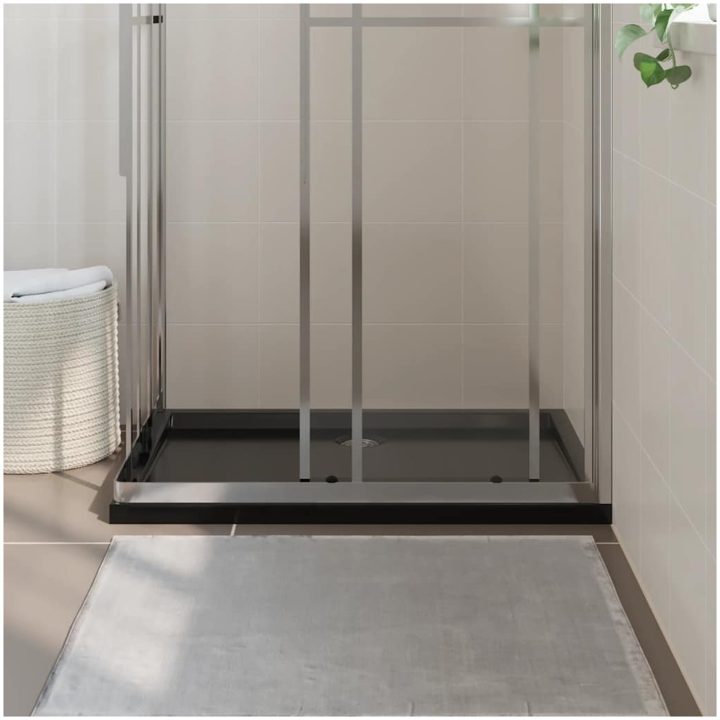Duschkar rektangulärt ABS svart vidaXL 70 x 100 cm – bild 3