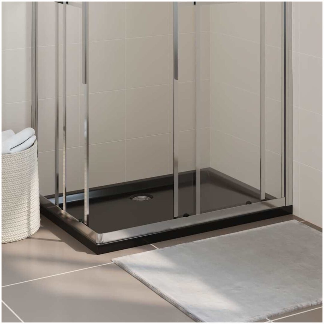 Duschkar rektangulärt ABS svart vidaXL 70 x 100 cm