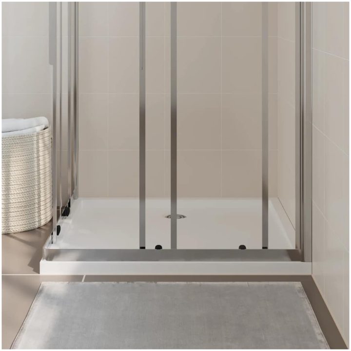 Duschkar rektangulärt ABS vit vidaXL 80 x 90 cm – bild 3