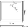 Duschkar rektangulärt ABS vit vidaXL 80 x 90 cm – miniatyr 8