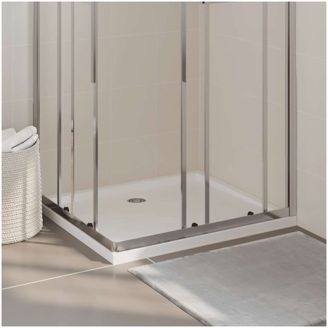 Duschkar rektangulärt ABS vit vidaXL 80 x 90 cm