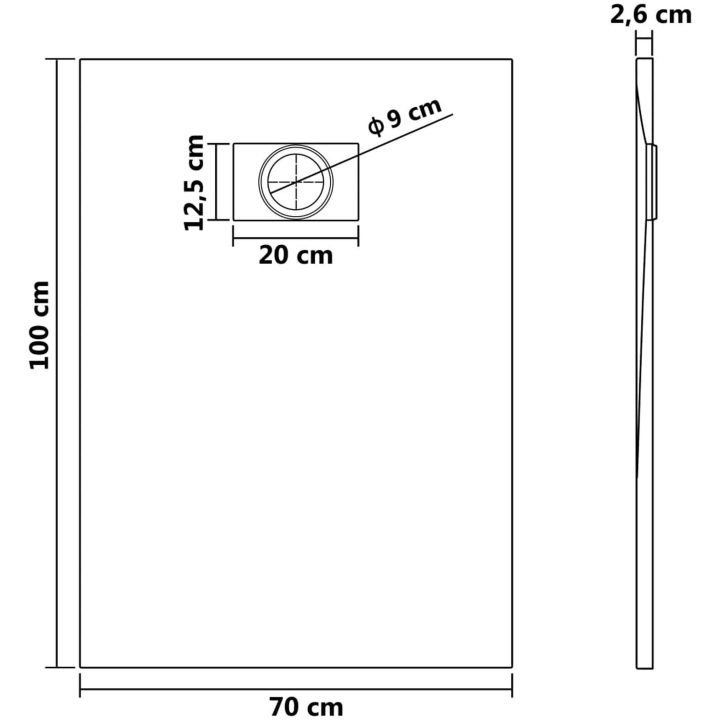 Duschkar SMC brun vidaXL 100 x 70 cm – bild 8