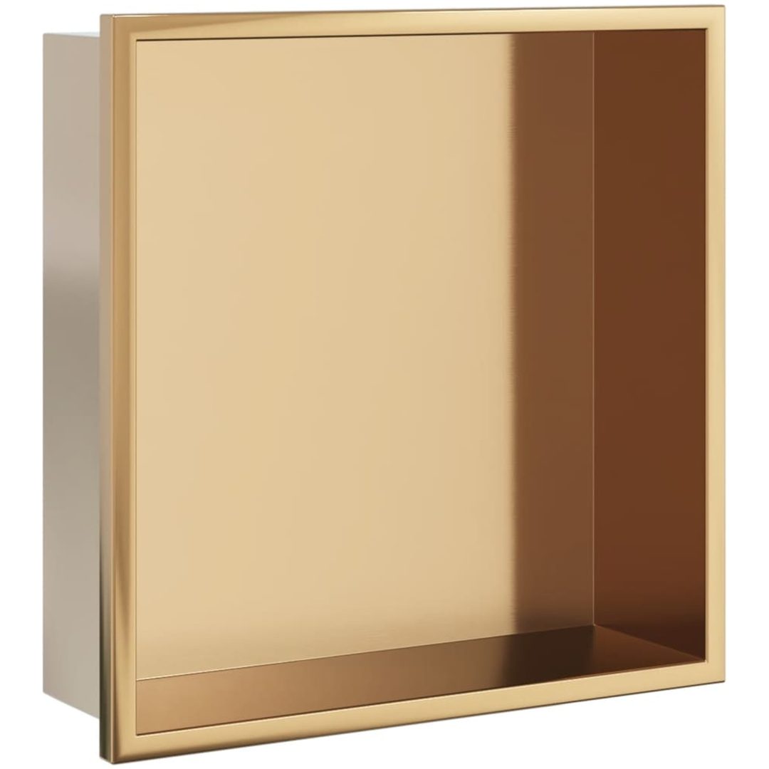 Duschnisch borstad guld 32x32x9 cm rostfritt stål vidaXL – bild 2