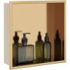 Duschnisch borstad guld 32x32x9 cm rostfritt stål vidaXL – miniatyr 1