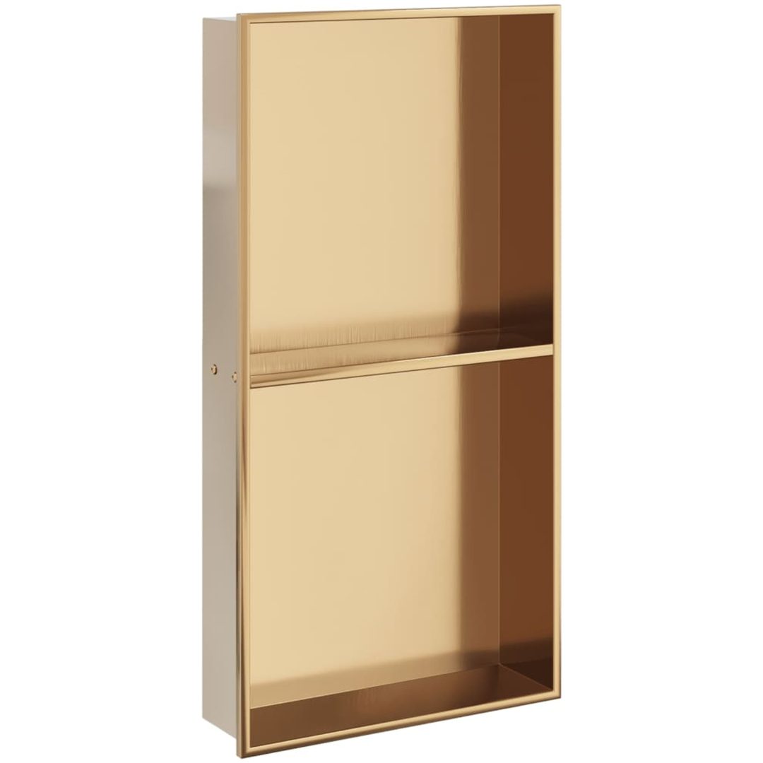 Duschnisch borstad guld 32x62x9 cm rostfritt stål vidaXL – bild 2