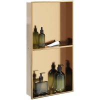 Duschnisch borstad guld 32x62x9 cm rostfritt stål vidaXL