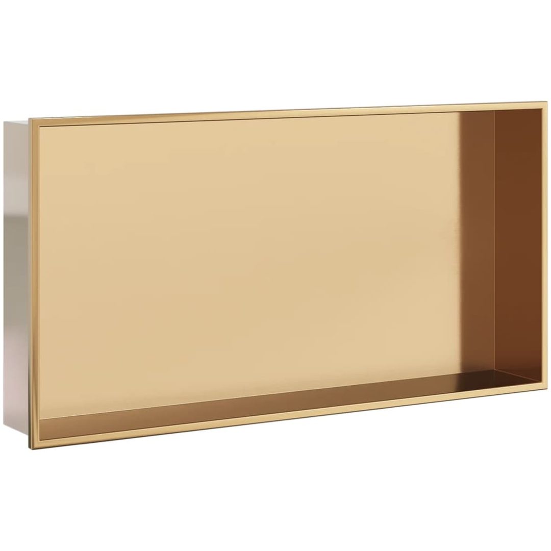 Duschnisch borstad guld 62x32x9 cm rostfritt stål vidaXL – bild 2