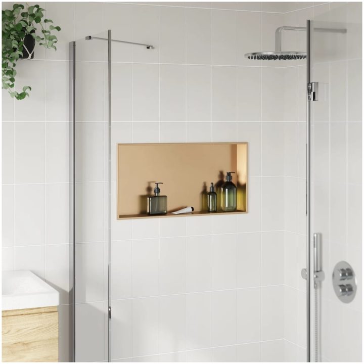 Duschnisch borstad guld 62x32x9 cm rostfritt stål vidaXL – bild 3