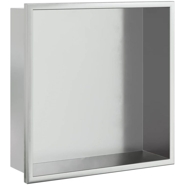 Duschnisch borstad silver 32x32x9 cm rostfritt stål vidaXL – bild 2