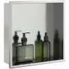 Duschnisch borstad silver 32x32x9 cm rostfritt stål vidaXL – miniatyr 1