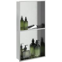 Duschnisch borstad silver 32x62x9 cm rostfritt stål vidaXL