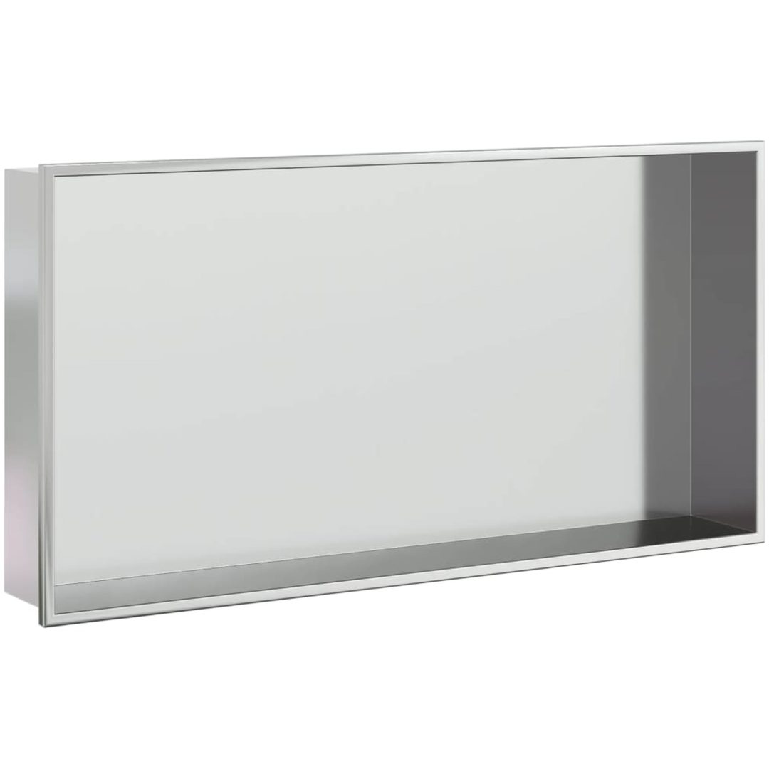 Duschnisch borstad silver 62x32x9 cm rostfritt stål vidaXL – bild 2
