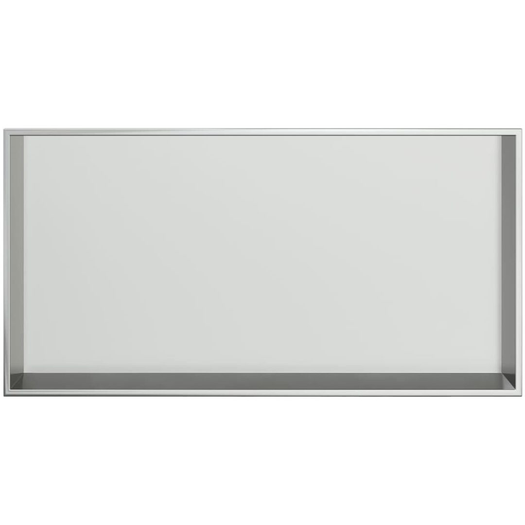 Duschnisch borstad silver 62x32x9 cm rostfritt stål vidaXL – bild 4
