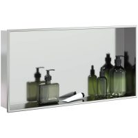 Duschnisch borstad silver 62x32x9 cm rostfritt stål vidaXL