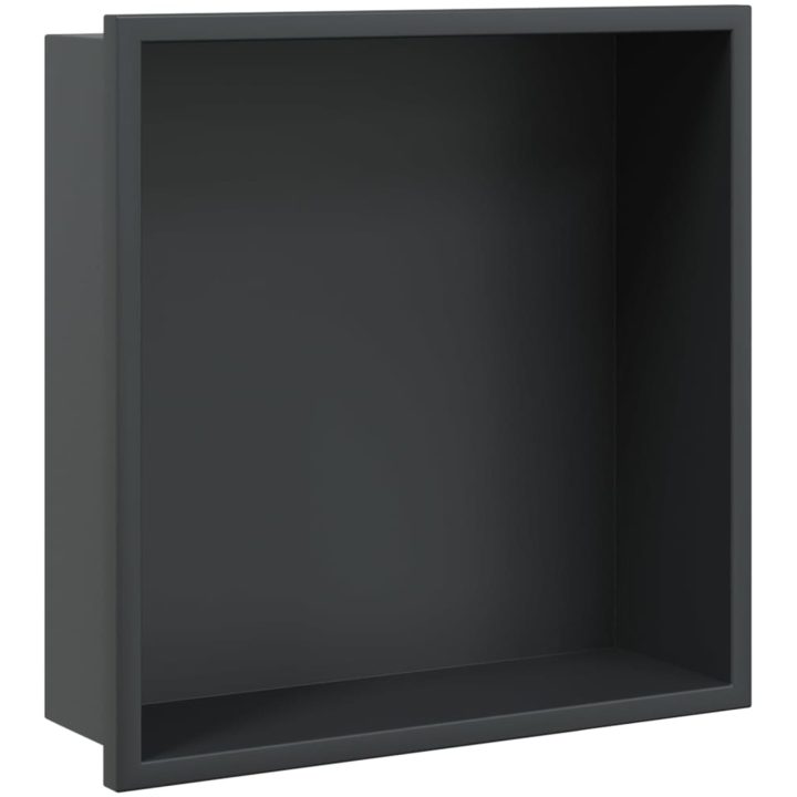Duschnisch matt svart 32x32x9 cm rostfritt stål vidaXL – bild 2