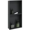 Duschnisch matt svart 32x62x9 cm rostfritt stål vidaXL – miniatyr 1