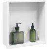 Duschnisch matt vit 32x32x9 cm rostfritt stål vidaXL – miniatyr 1